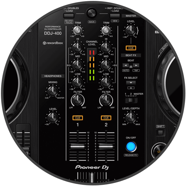 Pioneer DDJ-400 DJ Controller Rekordbox 2-Channel 2ch DDJ400 W